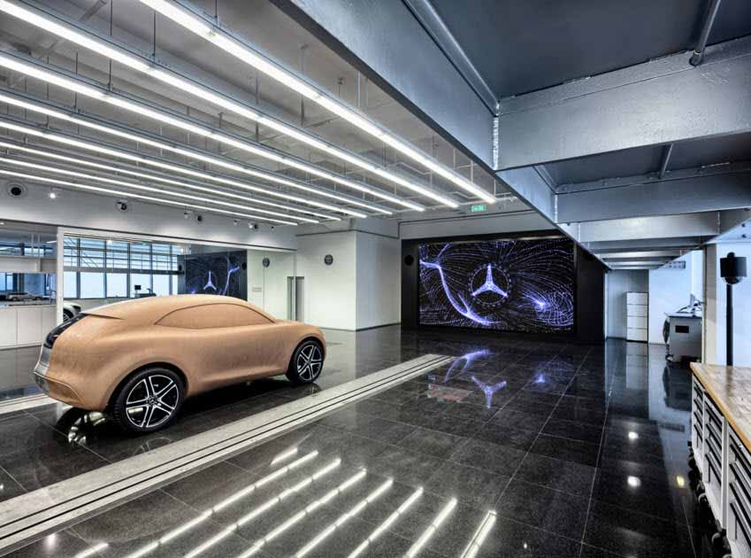 Increíble iluminación y arquitectura del centro de diseño avanzado Mercedes Benz en China