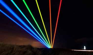 Instalación de luz del Arco Iris Mundial en el noreste de Inglaterra