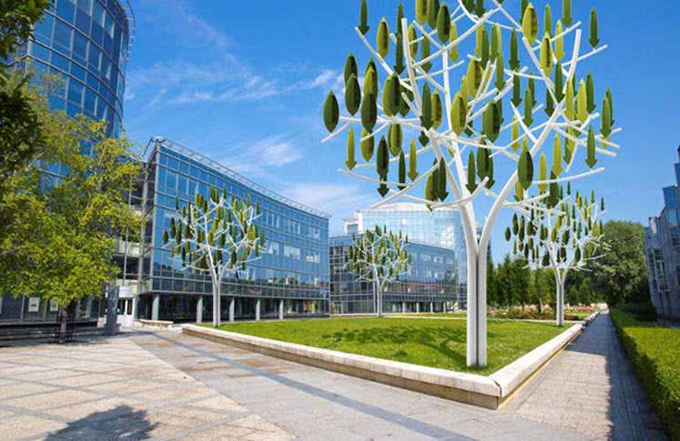 Primer árbol que produce energía eólica en París