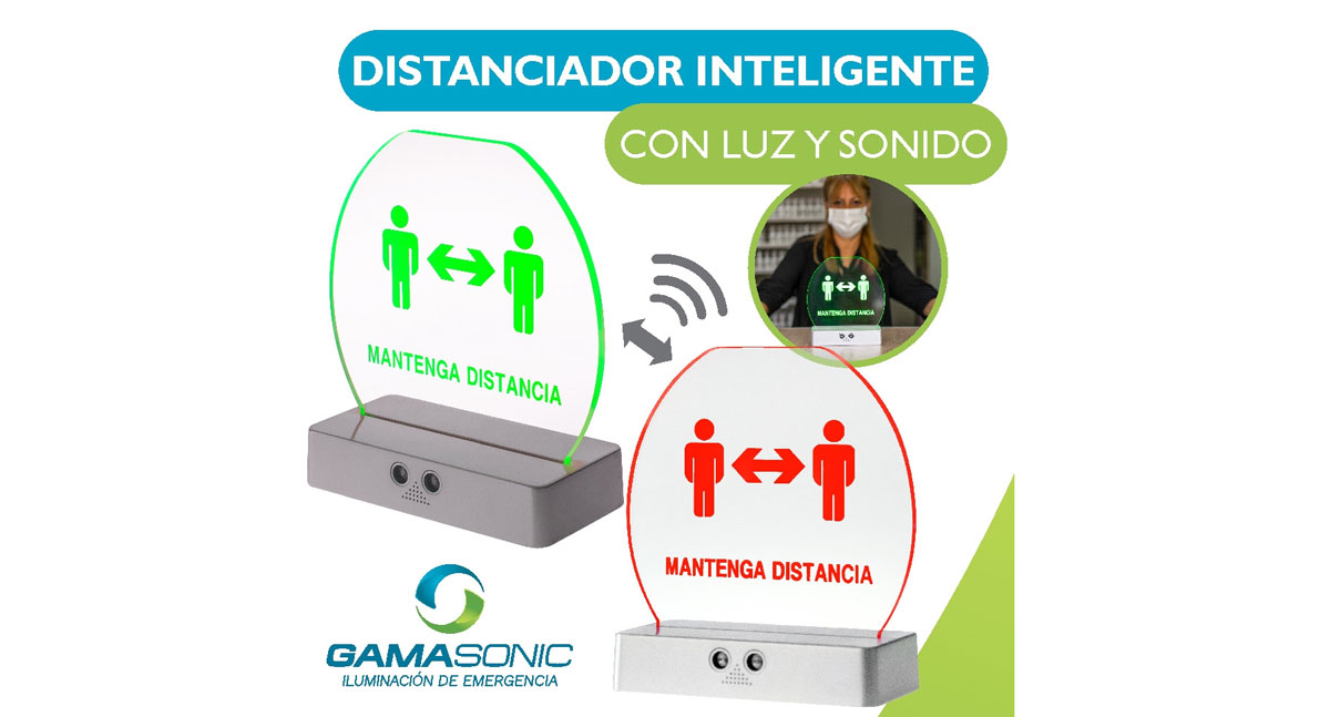 Distanciador inteligente con luz y sonido