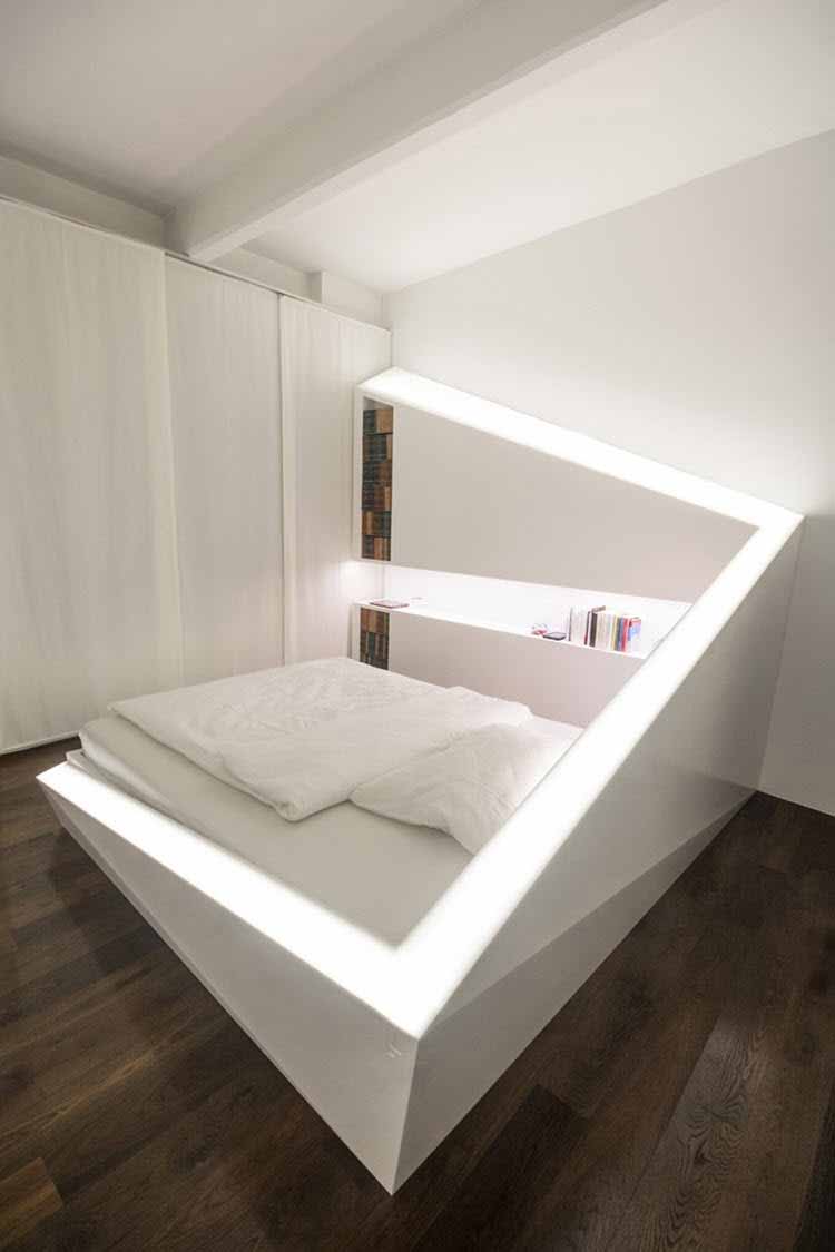 La cama del hielo: una cama con iluminación LED incorporada