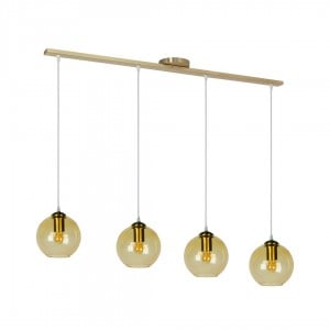 Lámpara Cival | GLOBAL - 7046/4L ORO MATE ÁMBAR - Colgante