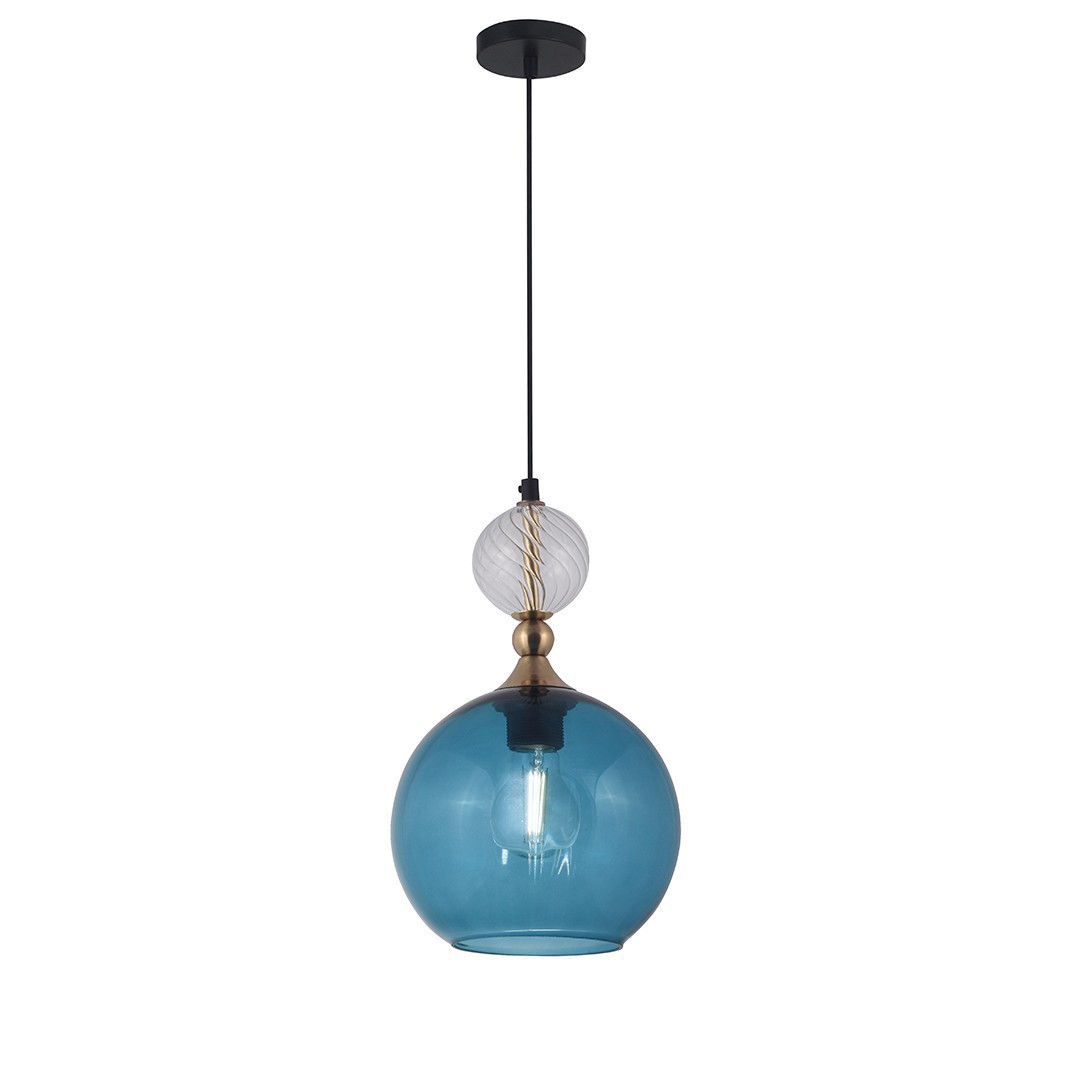 Leuk Iluminación - POLY AZUL + TRANSPARENTE - Colgante