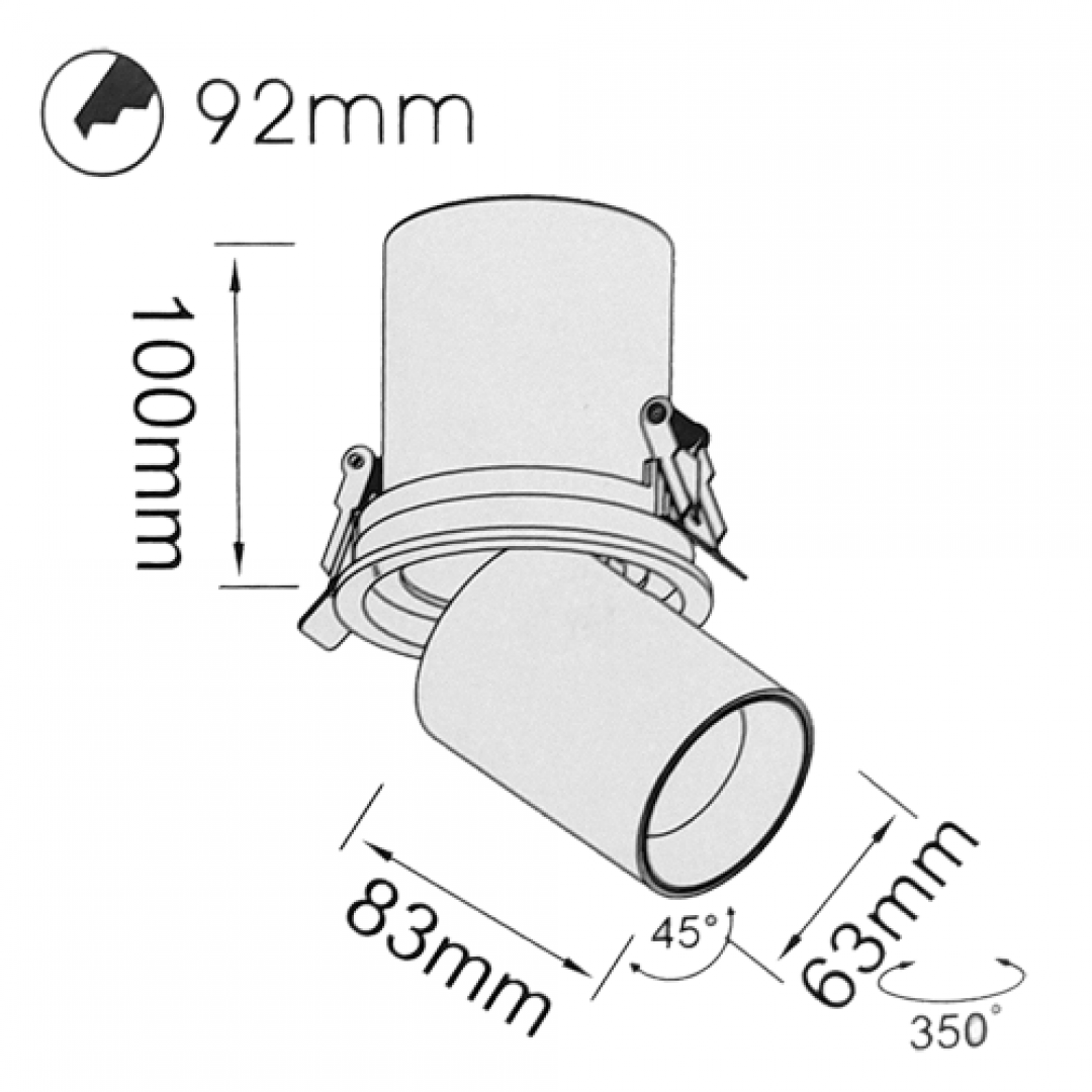 Lucciola - LOOK EMPOTRABLE  - ET1024 NE - ET2624NE - Empotrable Techo