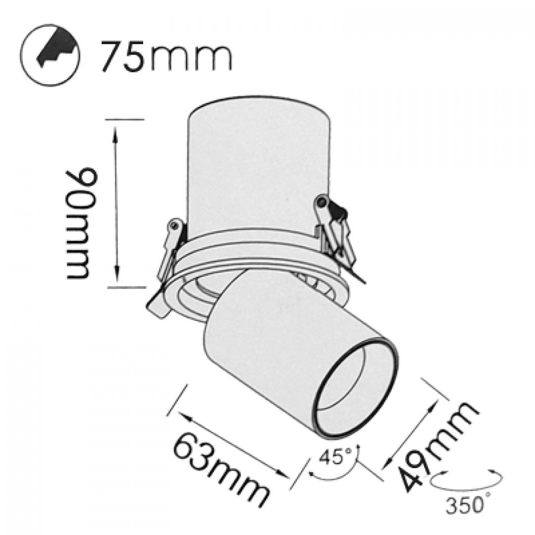 Lucciola - LOOK EMPOTRABLE  - ET1024 NE - ET2624NE - Empotrable Techo