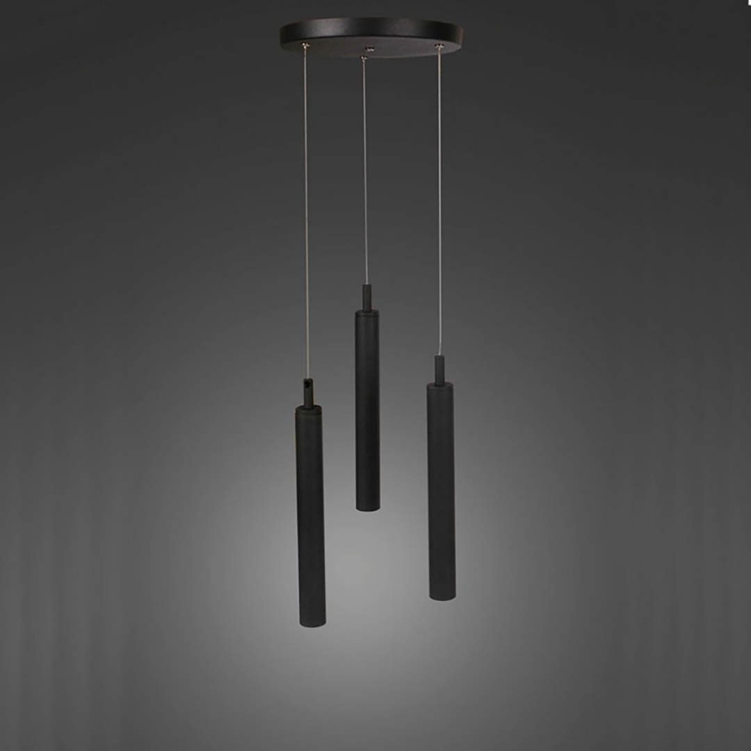 Lampara Plena Luz Colgante Tubo Triple 5618 Colgante 21079